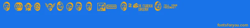 Figureheadexperiment Font – Orange Fonts on Blue Background