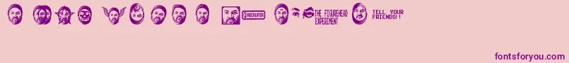 Fonte Figureheadexperiment – fontes roxas em um fundo rosa