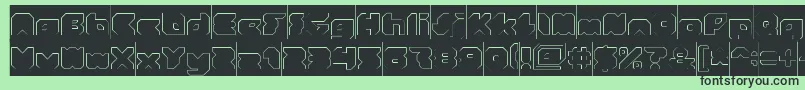 フォントStrangerHollowInverse – 緑の背景に黒い文字