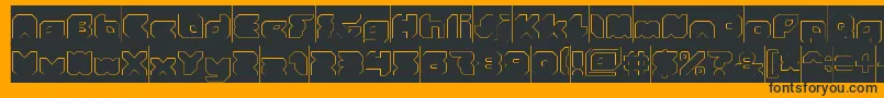 StrangerHollowInverse Font – Black Fonts on Orange Background