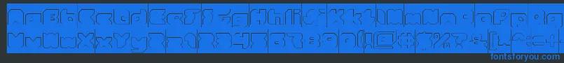 StrangerHollowInverse Font – Blue Fonts on Black Background