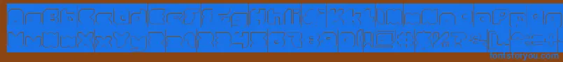 フォントStrangerHollowInverse – 茶色の背景に青い文字