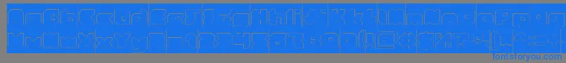 Czcionka StrangerHollowInverse – niebieskie czcionki na szarym tle