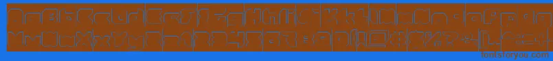 StrangerHollowInverse Font – Brown Fonts on Blue Background