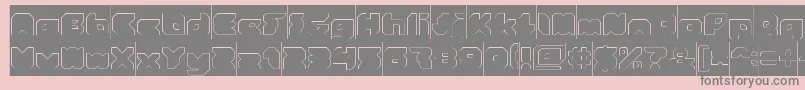 StrangerHollowInverse Font – Gray Fonts on Pink Background