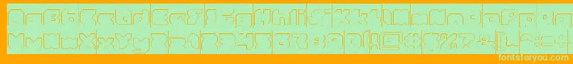 StrangerHollowInverse Font – Green Fonts on Orange Background