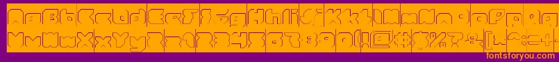 StrangerHollowInverse Font – Orange Fonts on Purple Background