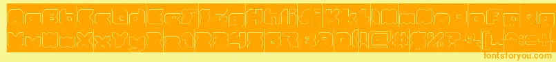 StrangerHollowInverse Font – Orange Fonts on Yellow Background