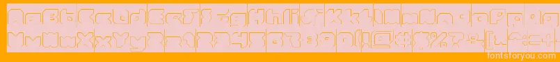 StrangerHollowInverse Font – Pink Fonts on Orange Background