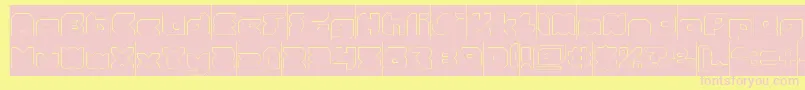 フォントStrangerHollowInverse – ピンクのフォント、黄色の背景
