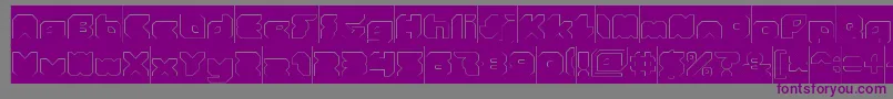 StrangerHollowInverse-Schriftart – Violette Schriften auf grauem Hintergrund