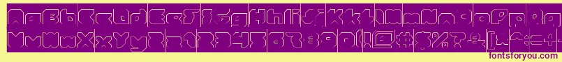 StrangerHollowInverse Font – Purple Fonts on Yellow Background
