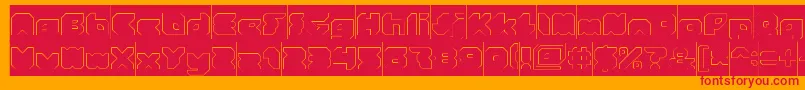 StrangerHollowInverse Font – Red Fonts on Orange Background