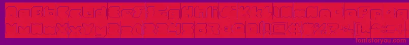StrangerHollowInverse-Schriftart – Rote Schriften auf violettem Hintergrund