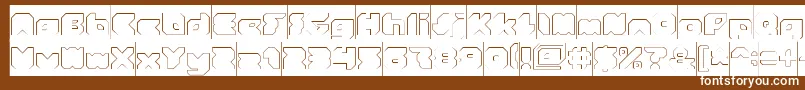 フォントStrangerHollowInverse – 茶色の背景に白い文字