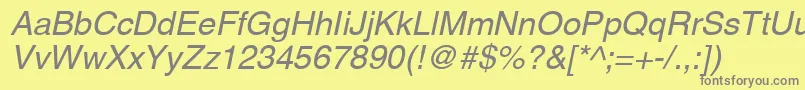 SansItalic Font – Gray Fonts on Yellow Background