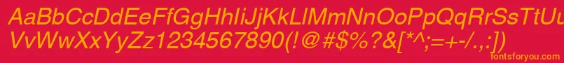 SansItalic Font – Orange Fonts on Red Background