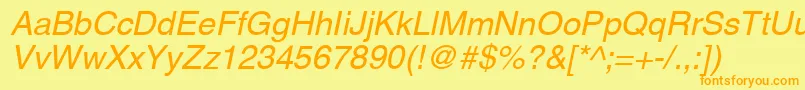 SansItalic Font – Orange Fonts on Yellow Background