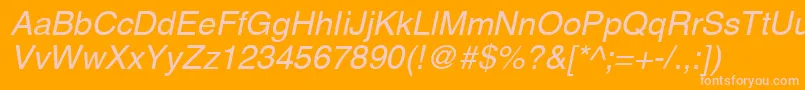 SansItalic Font – Pink Fonts on Orange Background