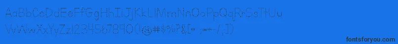 フォントLettersForLearnersDotsHattedJ – 黒い文字の青い背景