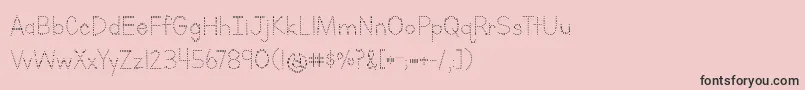 LettersForLearnersDotsHattedJ-fontti – mustat fontit vaaleanpunaisella taustalla