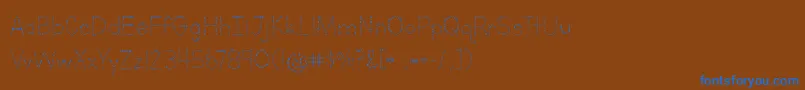 フォントLettersForLearnersDotsHattedJ – 茶色の背景に青い文字