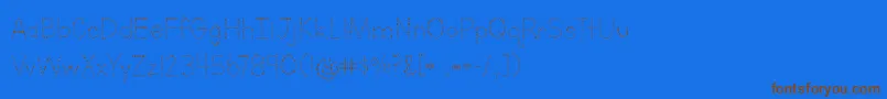 LettersForLearnersDotsHattedJ Font – Brown Fonts on Blue Background