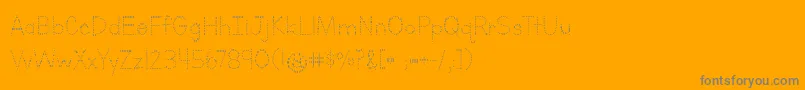 Шрифт LettersForLearnersDotsHattedJ – серые шрифты на оранжевом фоне
