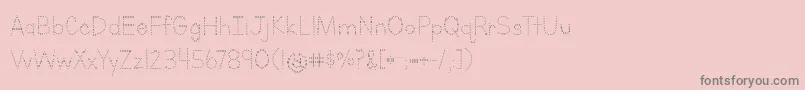 フォントLettersForLearnersDotsHattedJ – ピンクの背景に灰色の文字