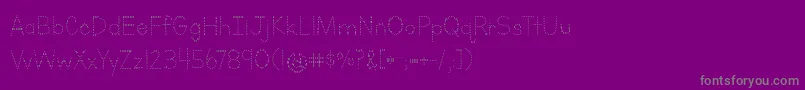 LettersForLearnersDotsHattedJ-fontti – harmaat kirjasimet violetilla taustalla