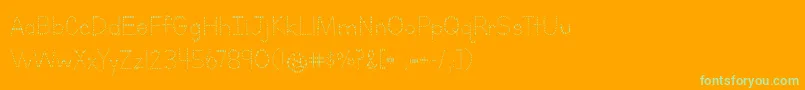 LettersForLearnersDotsHattedJ-fontti – vihreät fontit oranssilla taustalla