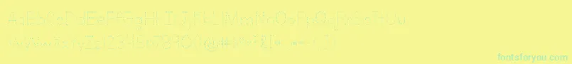 Czcionka LettersForLearnersDotsHattedJ – zielone czcionki na żółtym tle