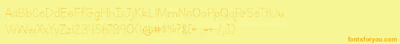 Шрифт LettersForLearnersDotsHattedJ – оранжевые шрифты на жёлтом фоне
