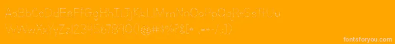 LettersForLearnersDotsHattedJ-fontti – vaaleanpunaiset fontit oranssilla taustalla