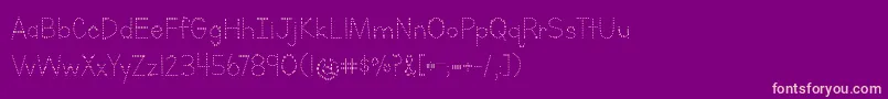 LettersForLearnersDotsHattedJ-fontti – vaaleanpunaiset fontit violetilla taustalla