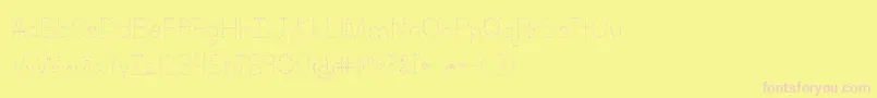 LettersForLearnersDotsHattedJ-fontti – vaaleanpunaiset fontit keltaisella taustalla
