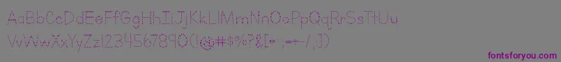 LettersForLearnersDotsHattedJ Font – Purple Fonts on Gray Background