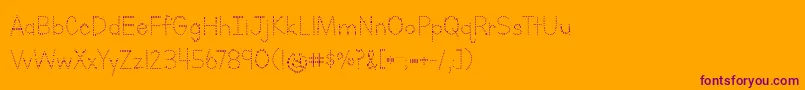 Шрифт LettersForLearnersDotsHattedJ – фиолетовые шрифты на оранжевом фоне