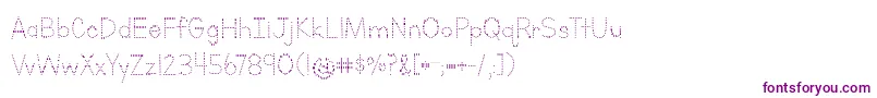 Шрифт LettersForLearnersDotsHattedJ – фиолетовые шрифты на белом фоне