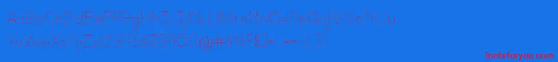 フォントLettersForLearnersDotsHattedJ – 赤い文字の青い背景