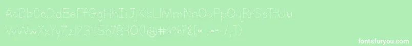 LettersForLearnersDotsHattedJ-fontti – valkoiset fontit vihreällä taustalla