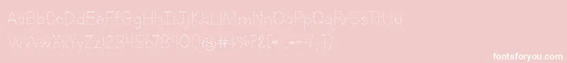 LettersForLearnersDotsHattedJ-fontti – valkoiset fontit vaaleanpunaisella taustalla
