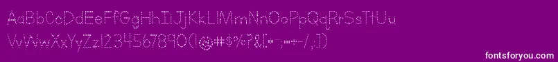 Шрифт LettersForLearnersDotsHattedJ – белые шрифты на фиолетовом фоне