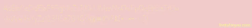 LettersForLearnersDotsHattedJ-fontti – keltaiset fontit vaaleanpunaisella taustalla