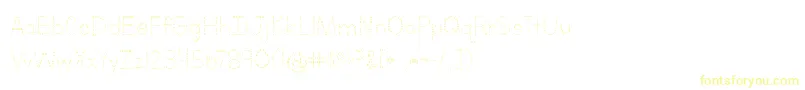 Czcionka LettersForLearnersDotsHattedJ – żółte czcionki na białym tle