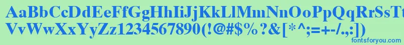 TimesTenLtBold Font – Blue Fonts on Green Background
