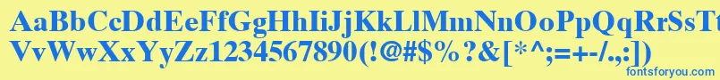 TimesTenLtBold Font – Blue Fonts on Yellow Background