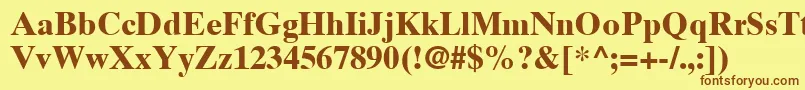 TimesTenLtBold Font – Brown Fonts on Yellow Background