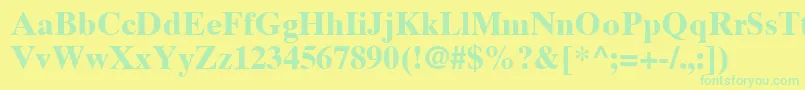 TimesTenLtBold Font – Green Fonts on Yellow Background