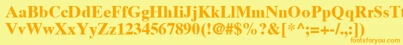 TimesTenLtBold Font – Orange Fonts on Yellow Background